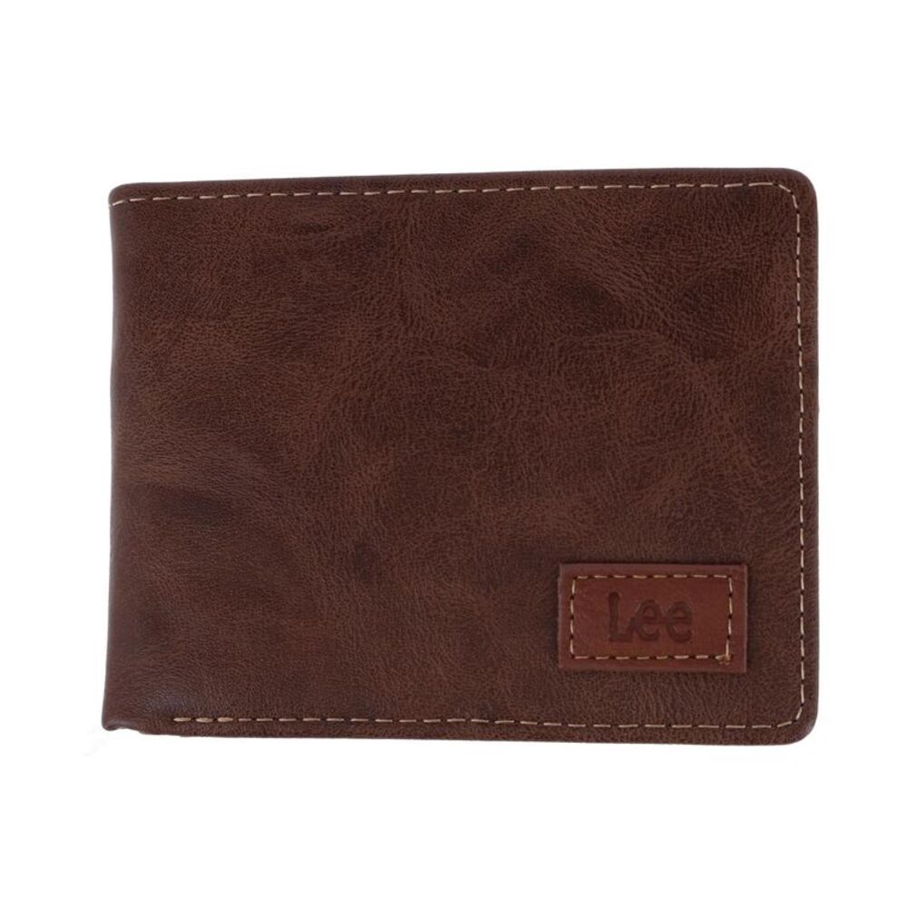 Lee Men's Tumbled Faux Leather Bifold Wallet